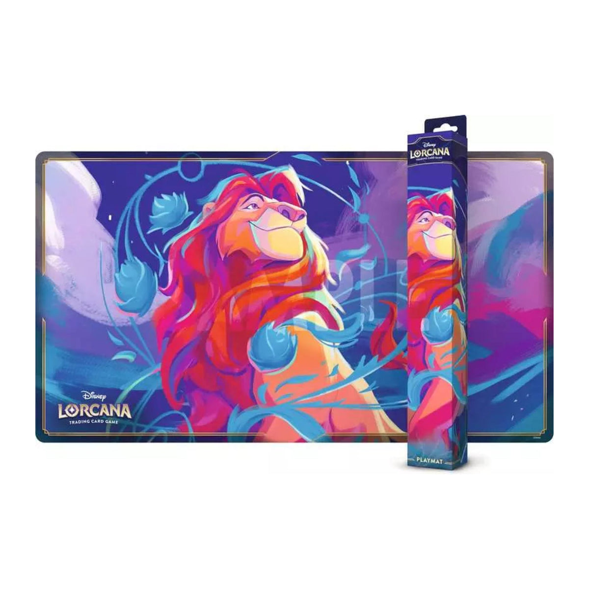 Disney Lorcana Fabled Playmat, arte Mufasa, Ruler of Pride Rock