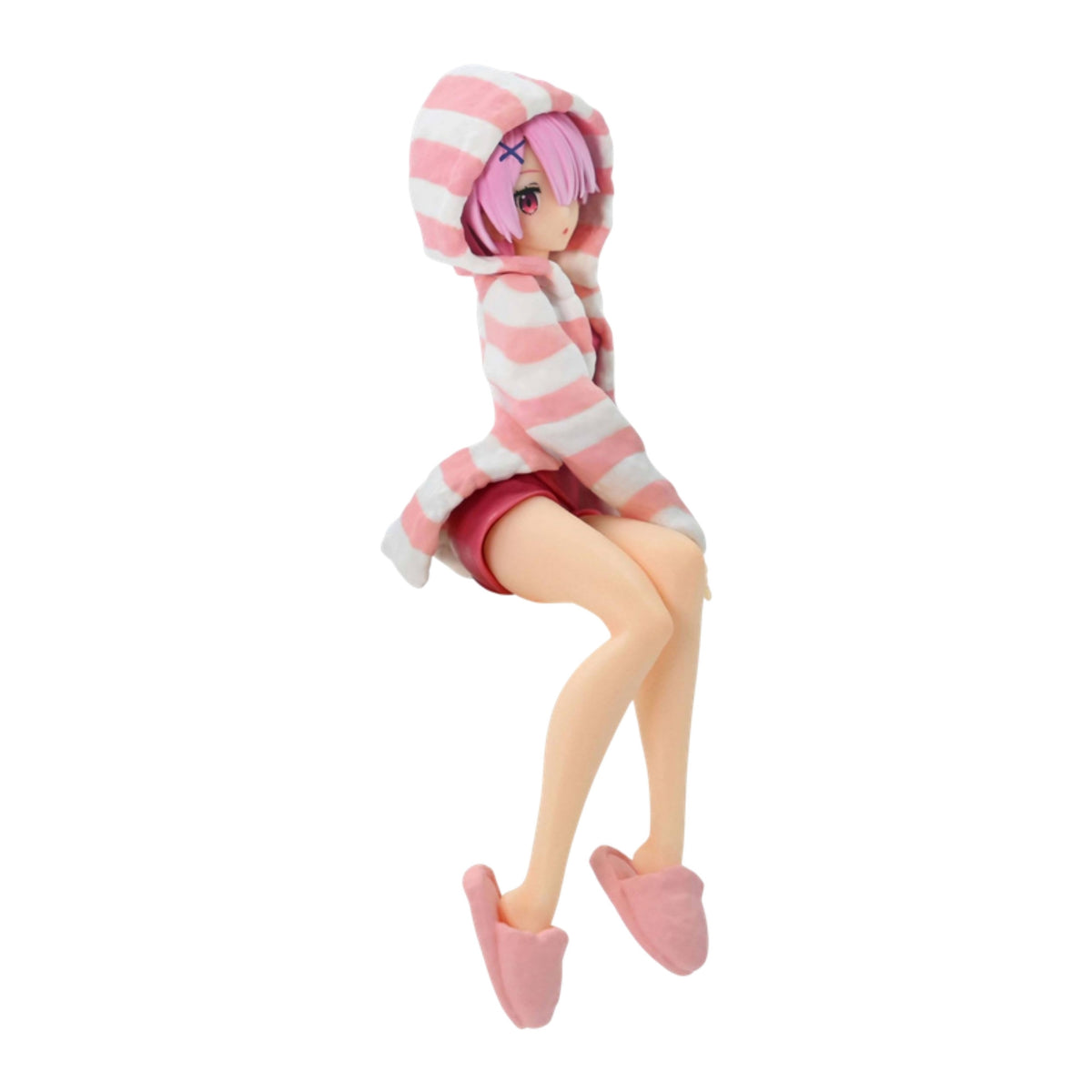 Figura Ram Noodle Stopper com roupa de casa 14 cm de Re:Zero, outra vista de três quartos