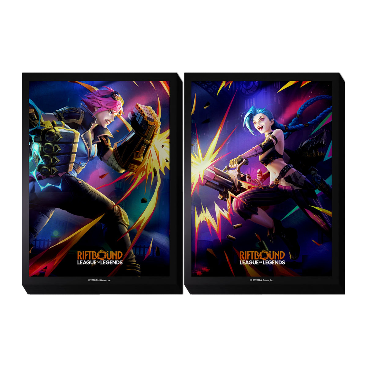 Riftbound Vendetta Art Sleeves, design Vi vs Jinx