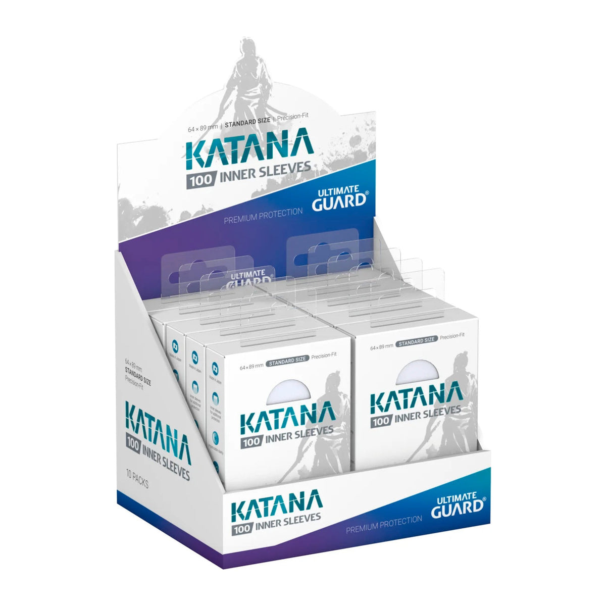 Ultimate Guard Katana Inner Sleeves Standard Size (100), caixa expositora com embalagens