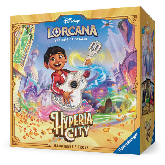 Illumineer's Trove Disney Lorcana Hyperia City em inglês, caixa de frente