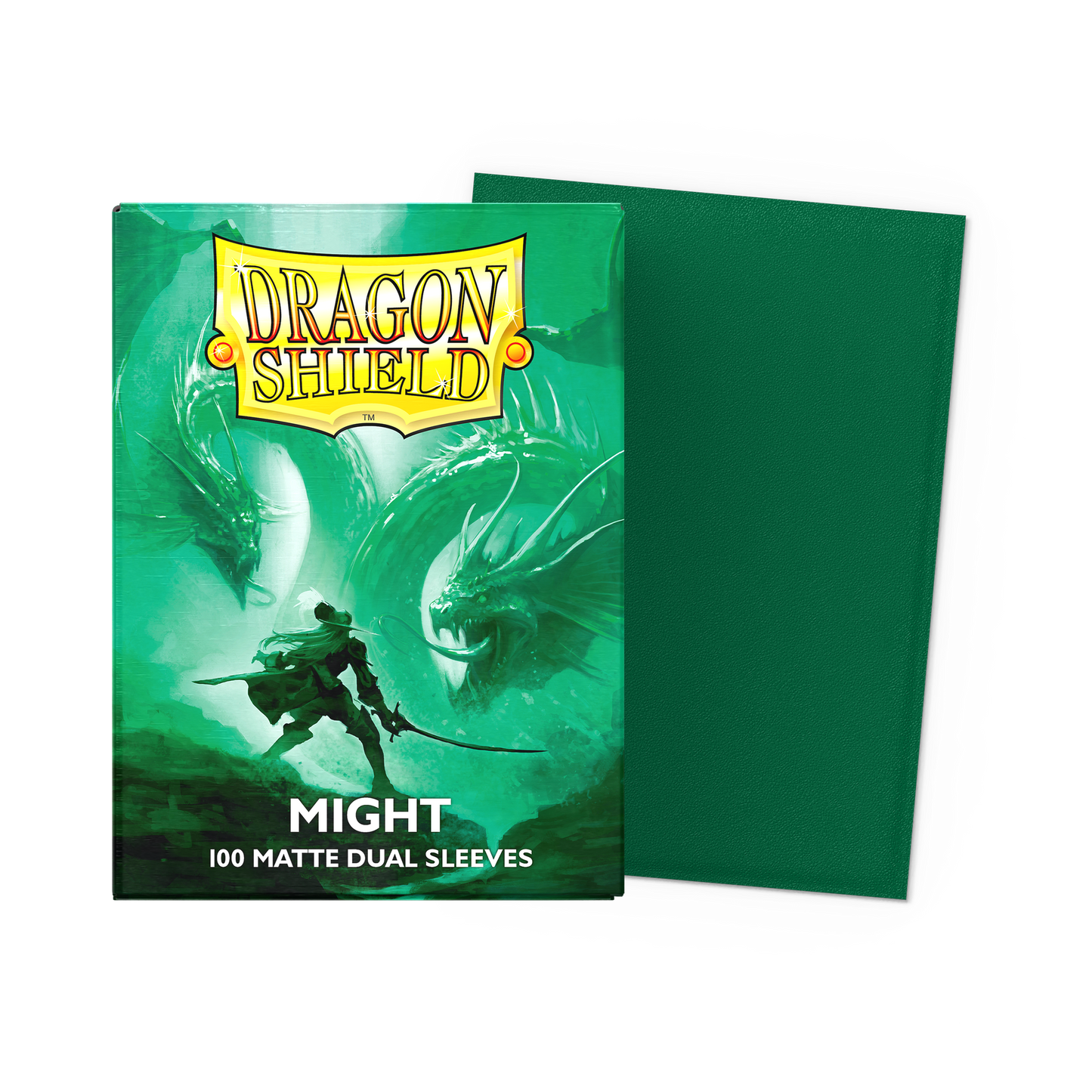 Fundas Standard 63 mm x 88 mm Dual Matte Might Verde (100 fundas) Dragon Shield