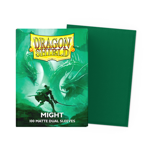 Fundas Standard 63 mm x 88 mm Dual Matte Might Verde (100 fundas) Dragon Shield