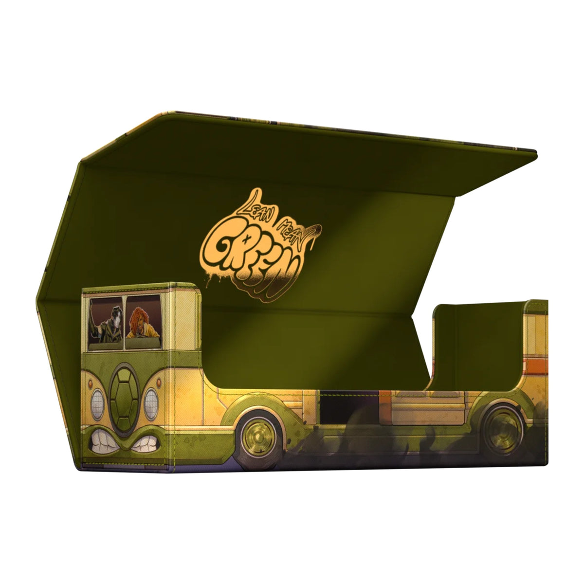 Deck box Ultimate Guard Arkhive 400+ Xenoskin Magic: The Gathering Teenage Mutant Ninja Turtles, Turtles Van, aberta, outro ângulo