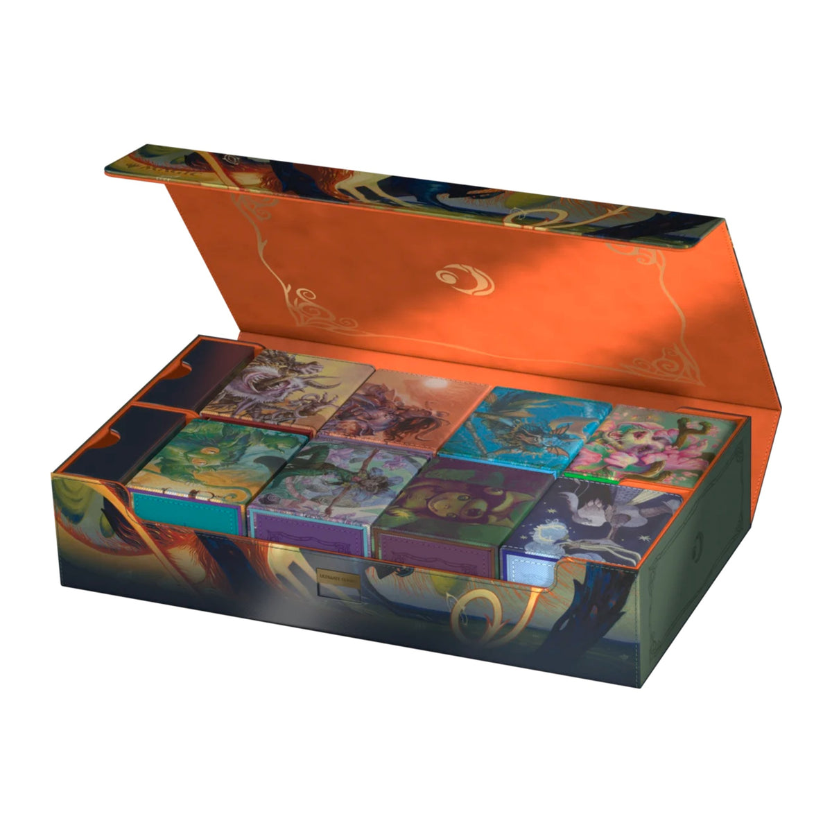 Deck box Ultimate Guard Omnihive 1000+ Xenoskin Magic: The Gathering Lorwyn Eclipsed, Celestial Reunion, aberta com cartas