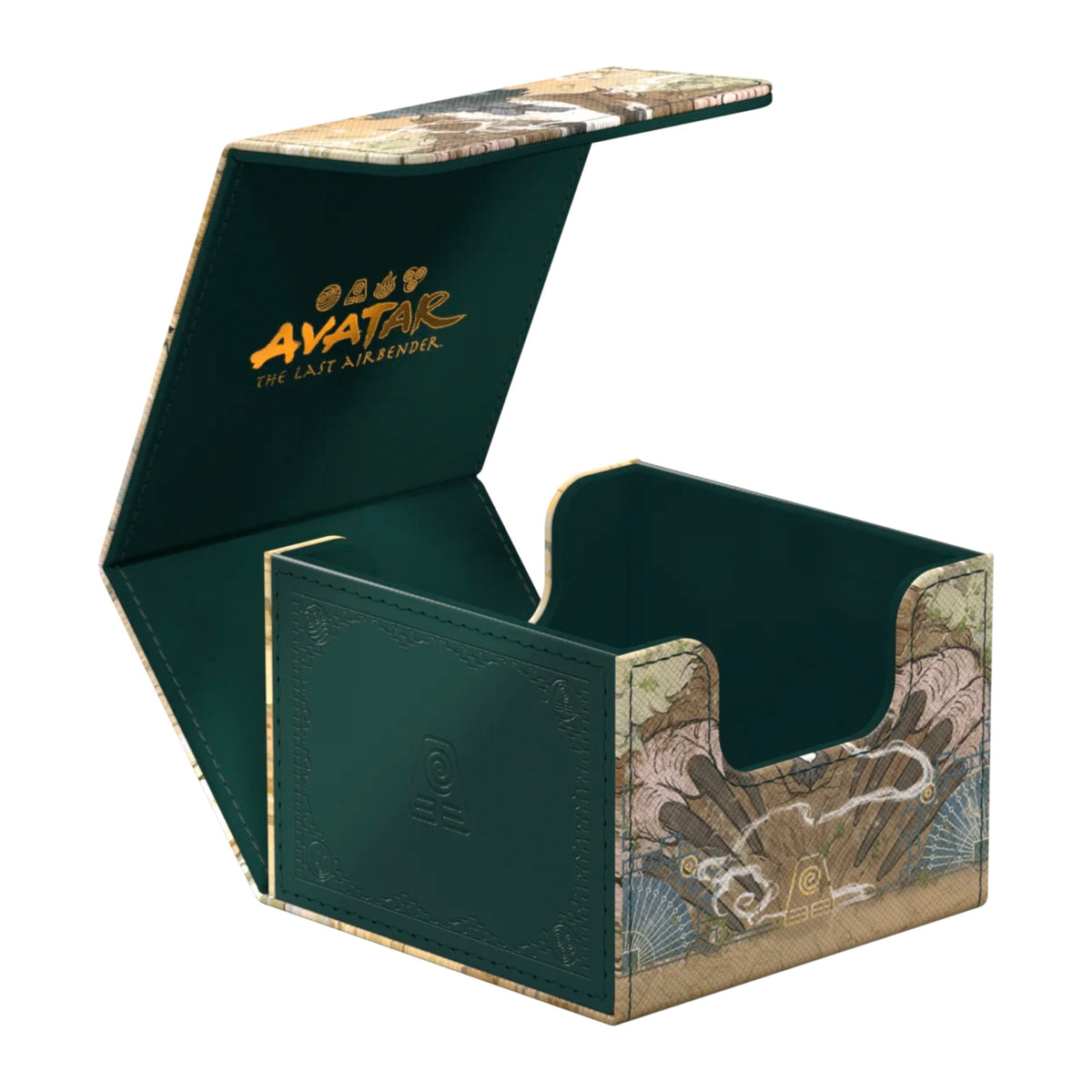 Deck box Ultimate Guard Sidewinder 133+ Xenoskin Magic: The Gathering Avatar: The Last Airbender, The Legend of Kyoshi, aberta, vista de lado