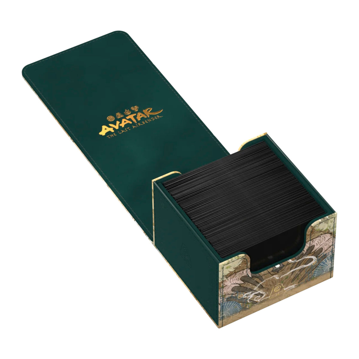 Deck box Ultimate Guard Sidewinder 133+ Xenoskin Magic: The Gathering Avatar: The Last Airbender, The Legend of Kyoshi, aberta, vista do interior