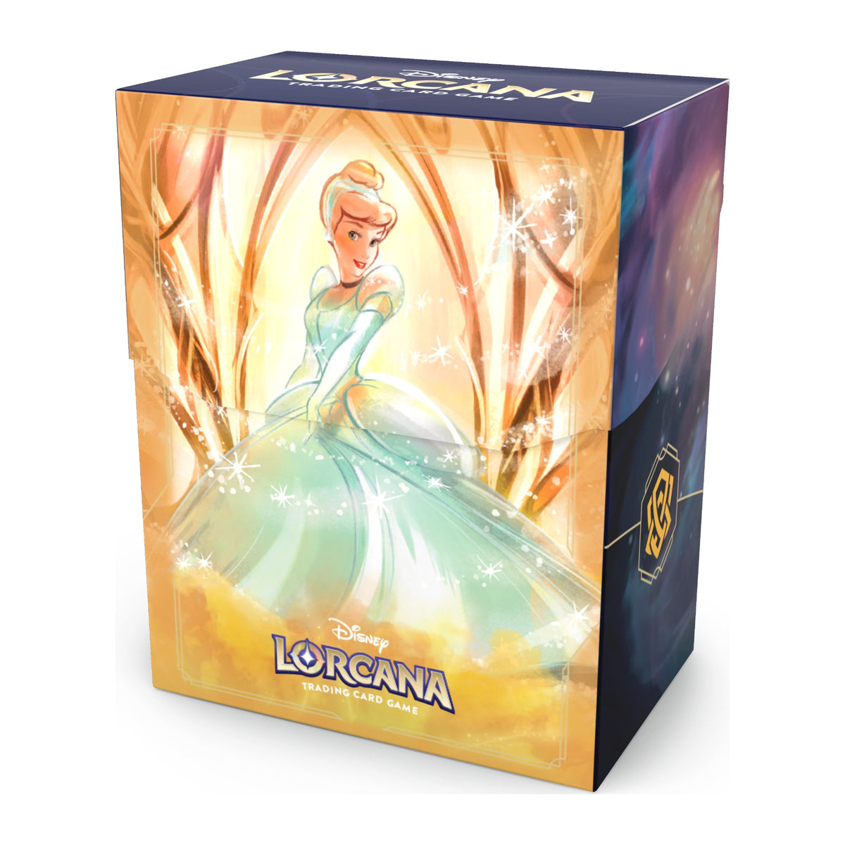 Disney Lorcana Archazia's Island Deck Box Cinderella Ballroom Sensation Enchanted em inglês, fora da embalagem, vista da direita