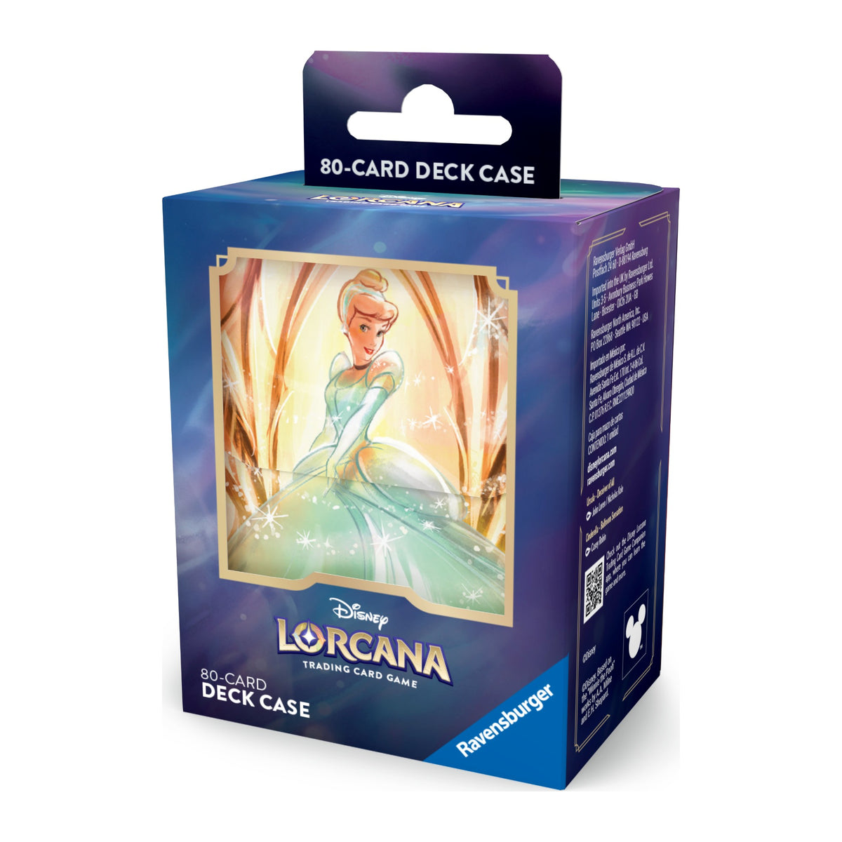 Disney Lorcana Archazia's Island Deck Box Cinderella Ballroom Sensation Enchanted em inglês, na embalagem, vista da direita