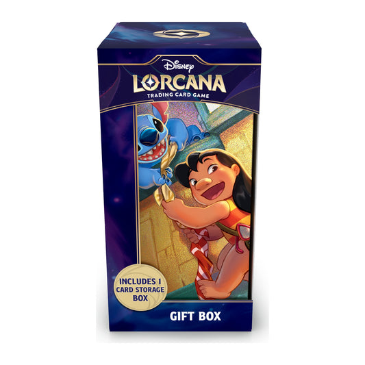 Disney Lorcana Archazia's Island Lilo Gift Box em inglês, caixa exterior de frente
