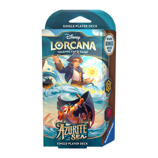 Disney Lorcana Azurite Sea Starter Deck em inglês, deck das tintas Amber e Ruby