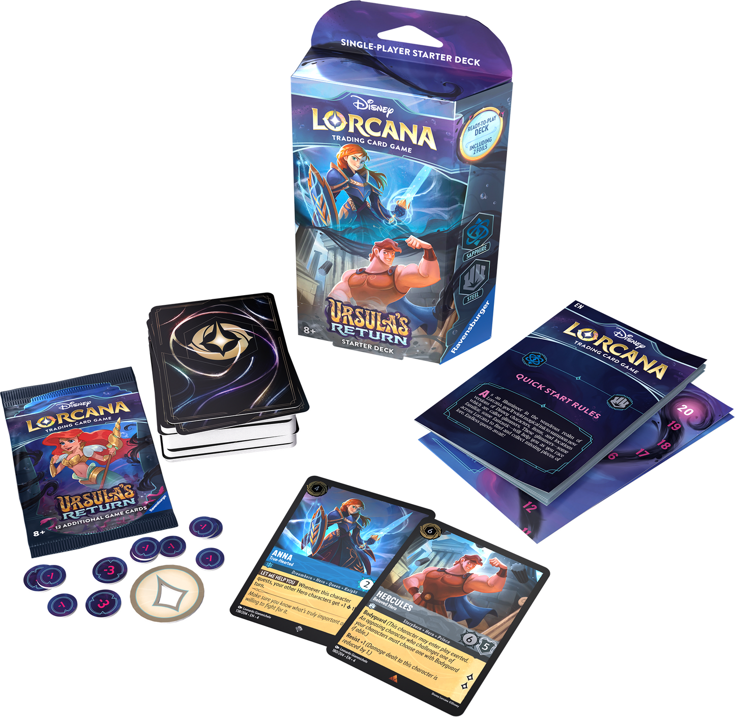 Disney Lorcana Ursulas Return Starter Deck EN SAPPHIRE AND STEEL