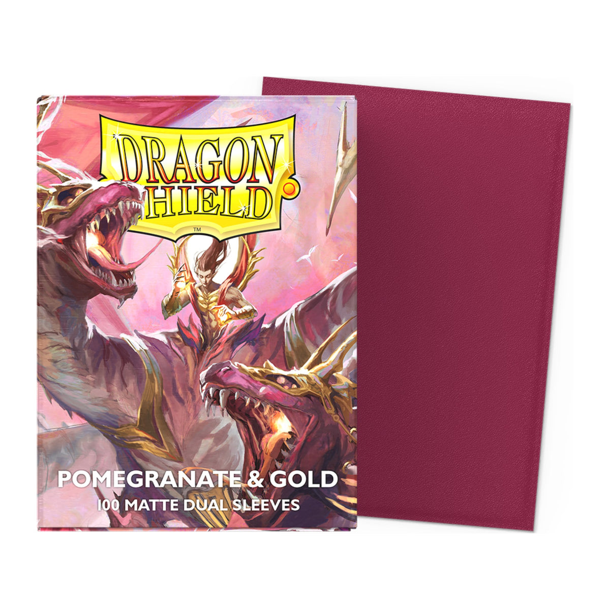 Dragon Shield Dual Matte Sleeves Standard (100), cor 25th Pomegranate e Gold