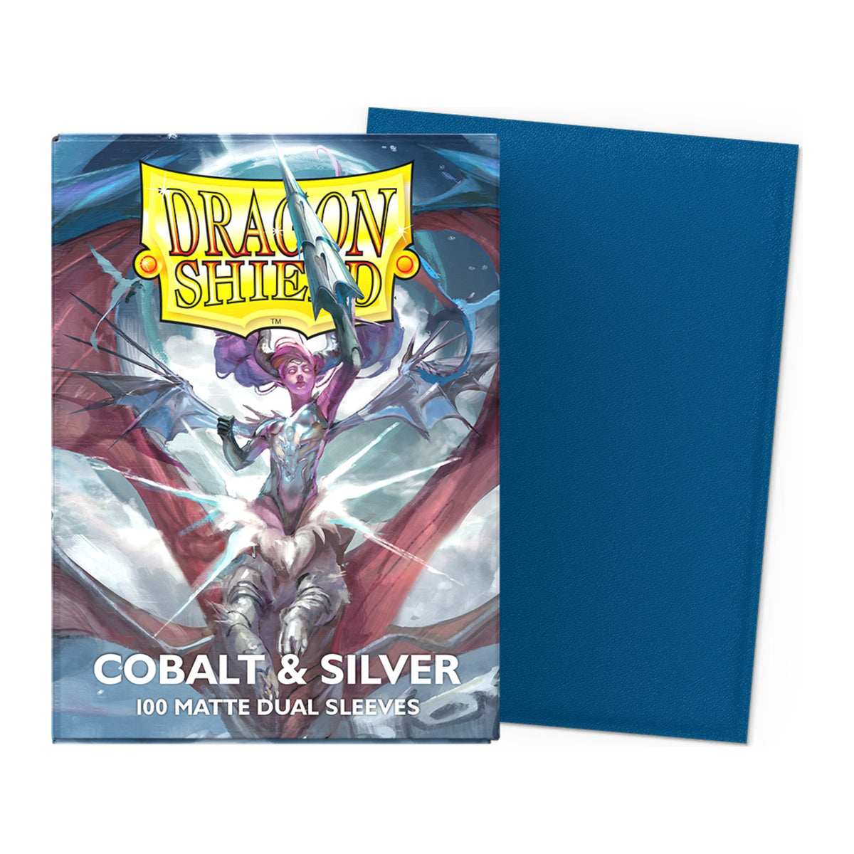 Dragon Shield Dual Matte Sleeves Standard (100), cor Cobalt e Silver