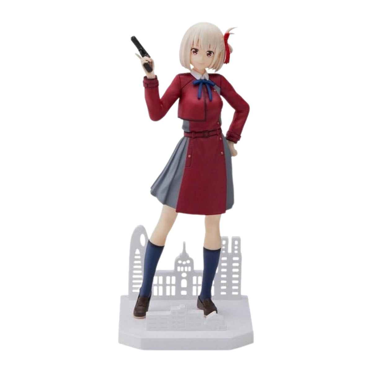 Figura Chisato Nishikigi Luminasta 19 cm de Lycoris Recoil, vista de frente com base