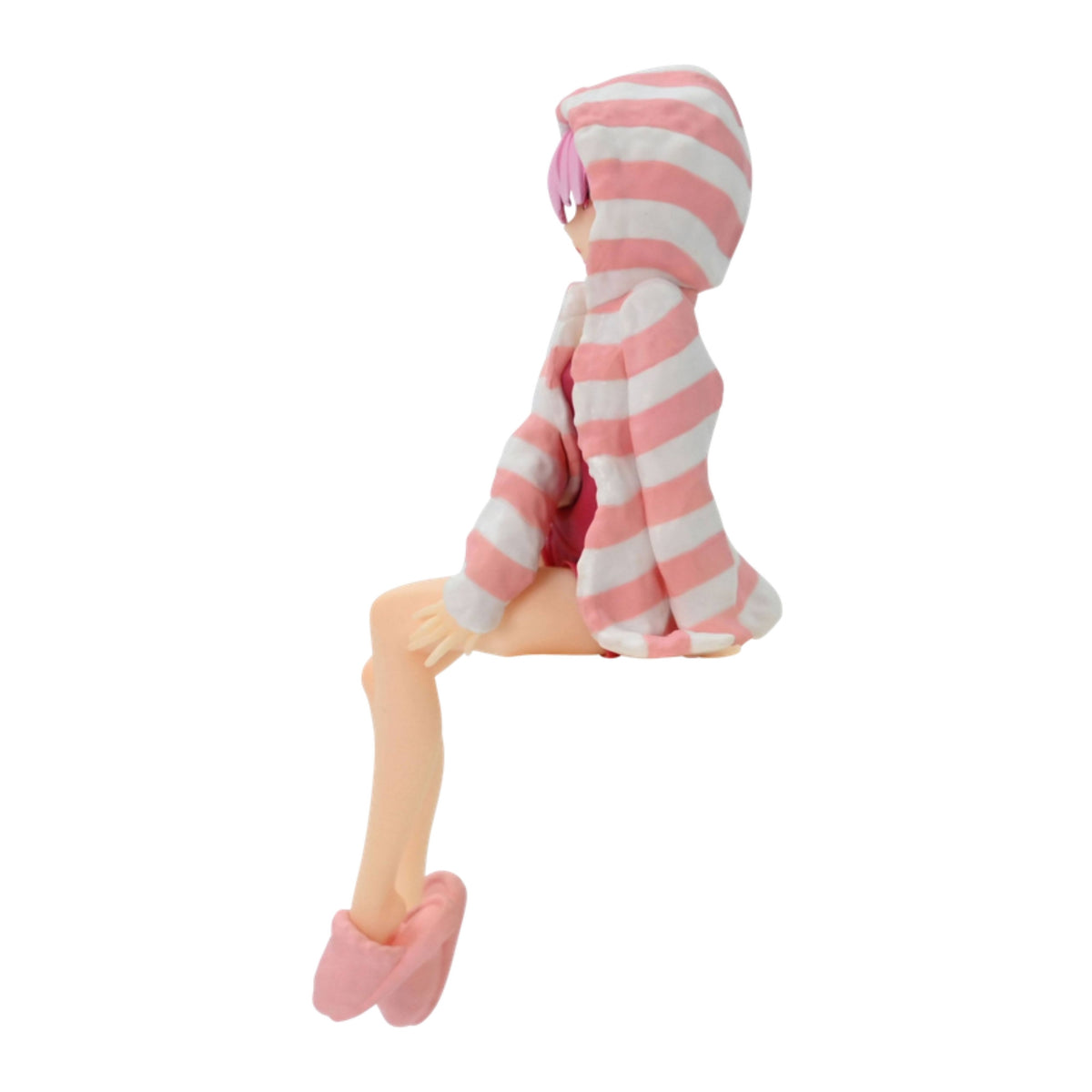 Figura Ram Noodle Stopper com roupa de casa 14 cm de Re:Zero, vista de lado