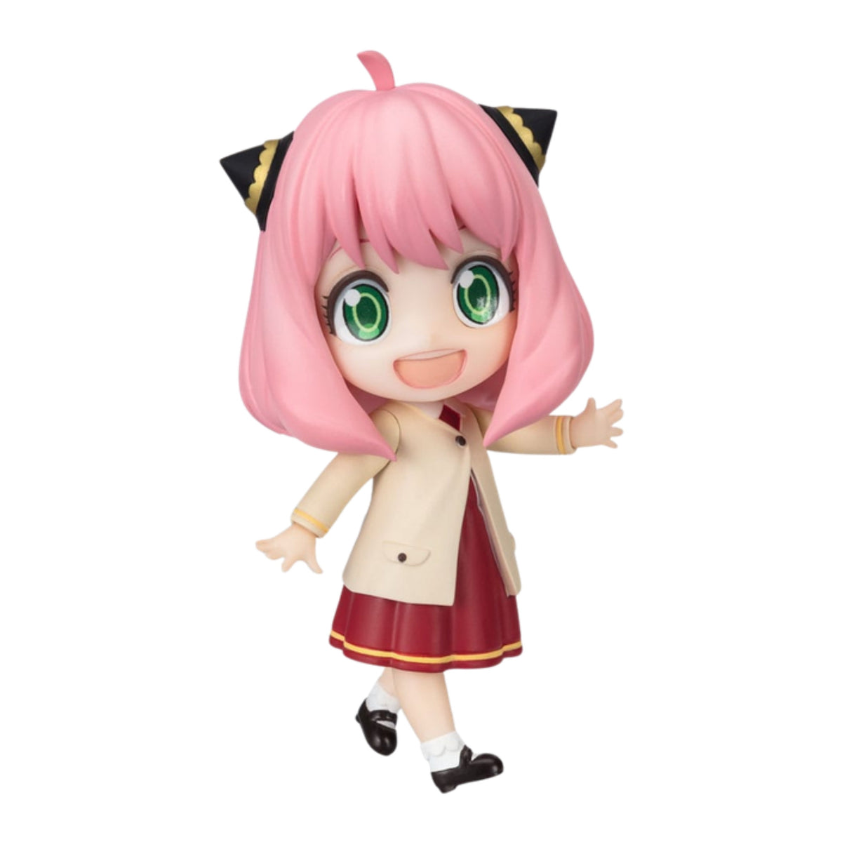 Figura Anya Forger Figuarts mini com roupa Odekeke 8 cm de Spy x Family, a caminhar com o braço estendido