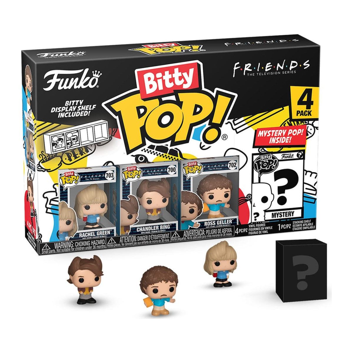 Figura Funko Friends Bitty POP! Vinyl Figure 4-Pack 80's Rachel 2,5 cm, embalagem de frente