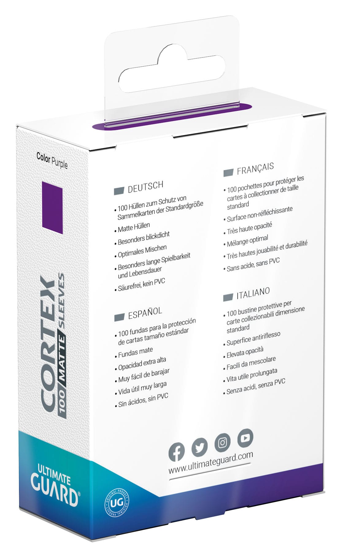 Ultimate Guard Cortex Sleeves Standard Size Matte Purple (100)