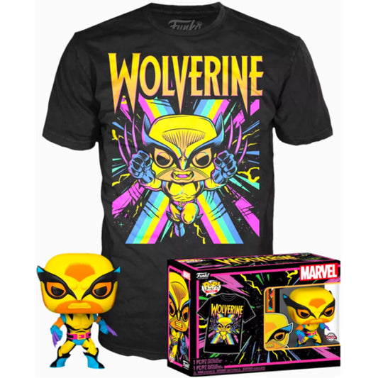 Set figure POP &amp; Tee Marvel Wolverine Black Light