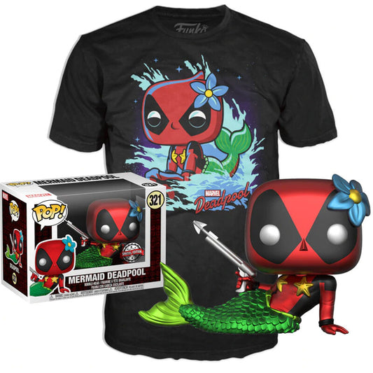 Set figure POP &amp; Tee Marvel Deadpool Mermaid Exclusive