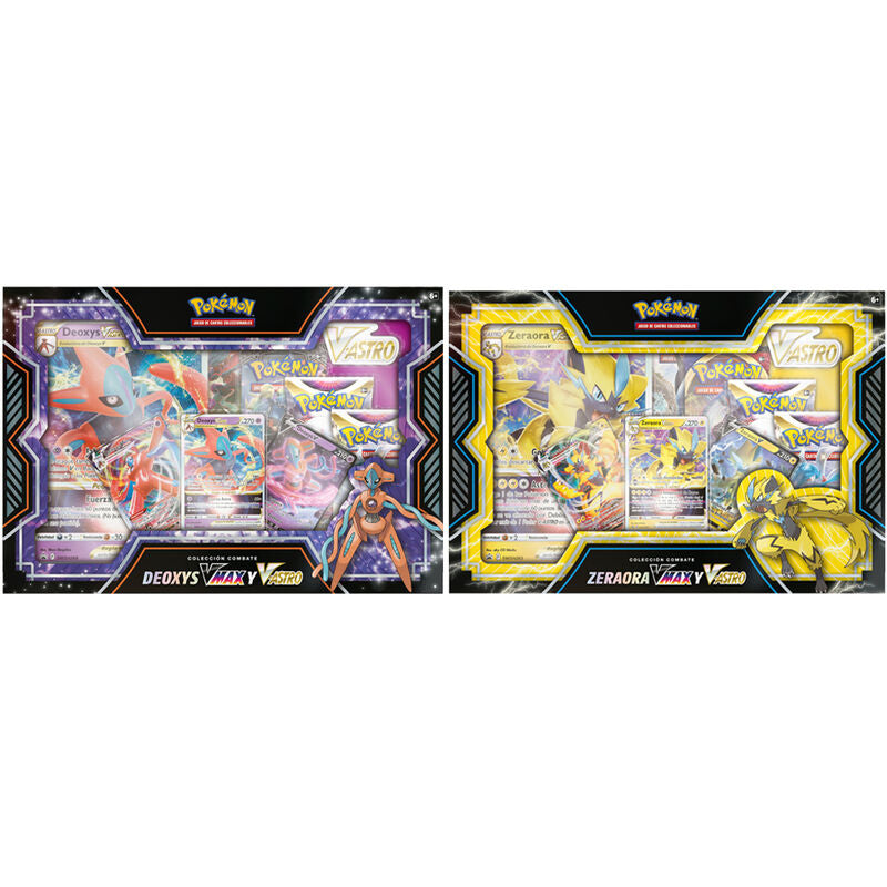 Spanish Pokemon Pack 6 Collectible card game boxes Deoxys Vmax &amp; Zeraora Vmax assorted
