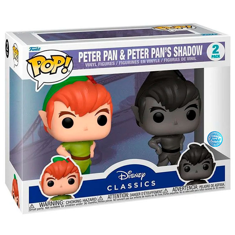 POP pack 2 figures Disney Peter Pan - Peter Pan &amp; Peter Pans Shadow Exclusive