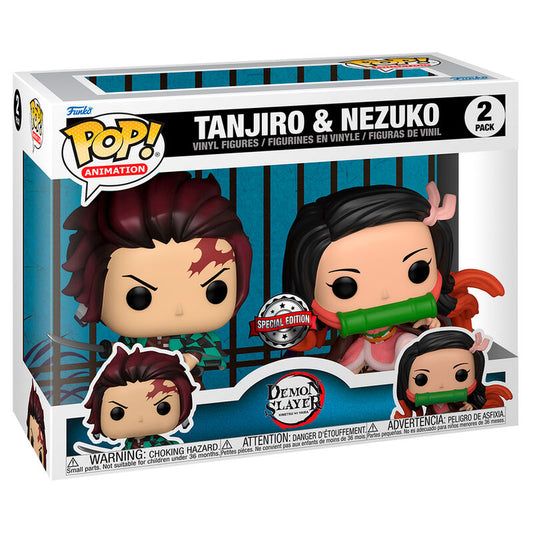 POP pack 2 figures Demon Slayer Kimetsu no Yaiba Tanjiro &amp; Nezuko Exclusive
