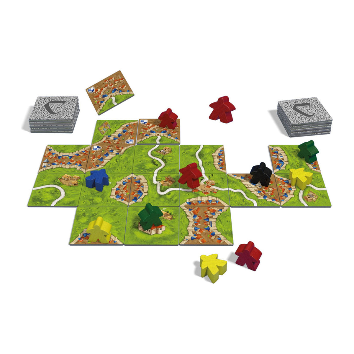Jogo de tabuleiro Carcassonne, componentes com peões