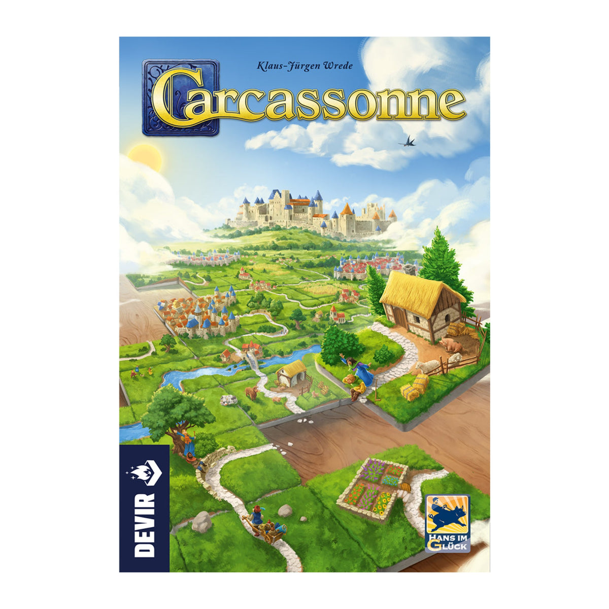 Jogo de tabuleiro Carcassonne, frente da caixa