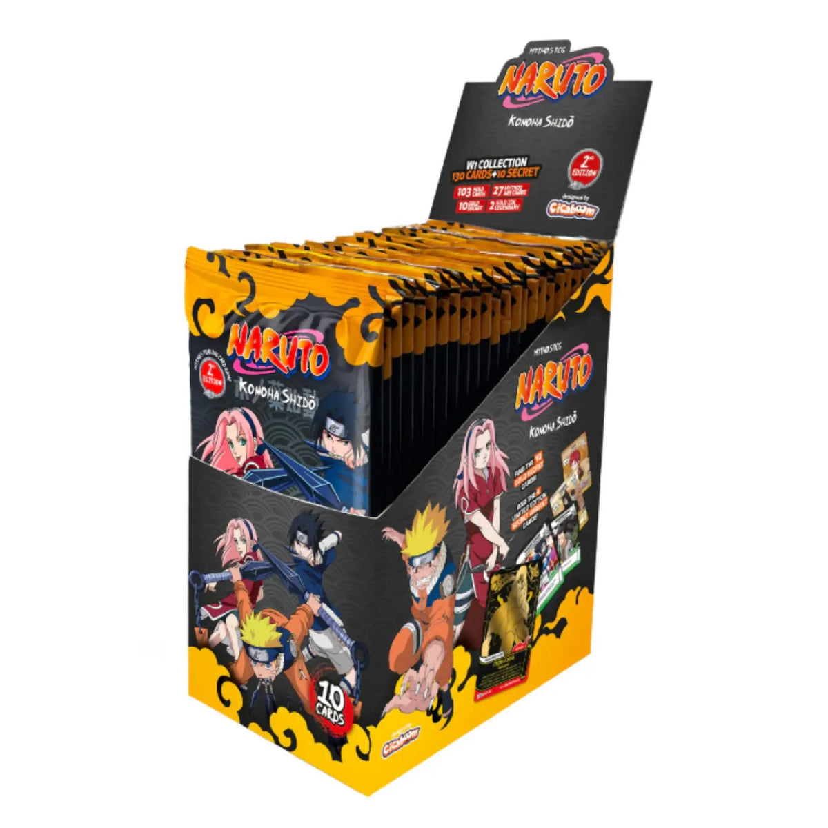 Naruto Mythos TCG First Set 2nd Edition Booster Display em inglês, caixa de 24 boosters