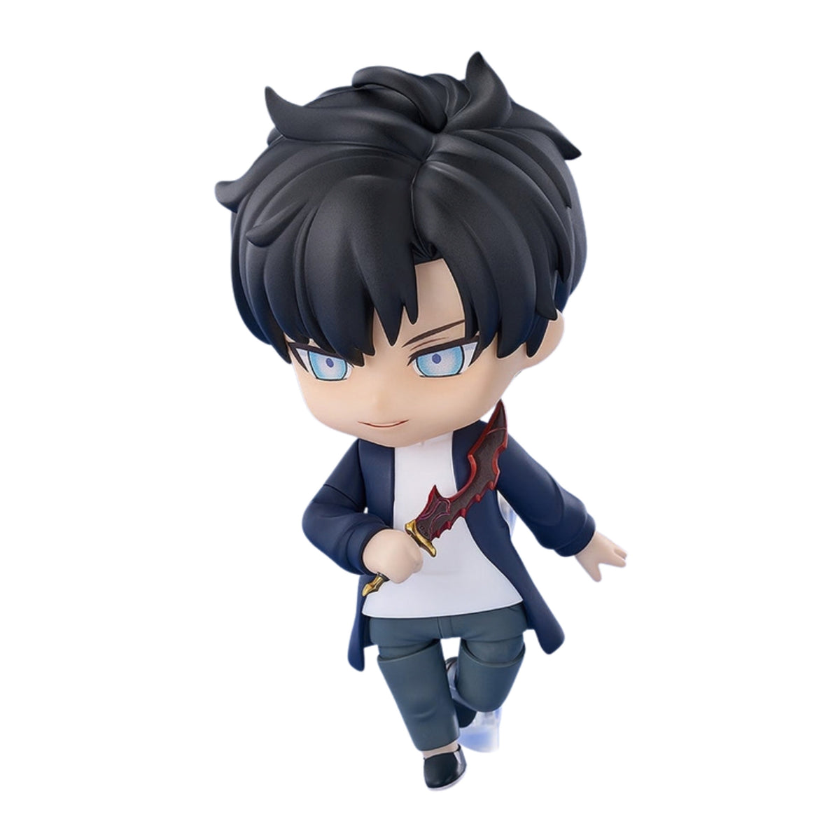 Figura Nendoroid Doll Sung Jinwoo 10 cm de Solo Leveling, em pose de ação