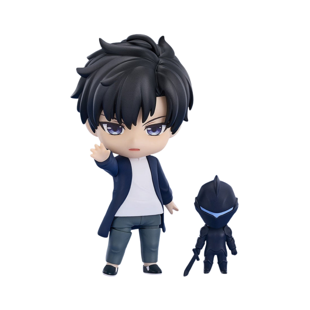 Figura Nendoroid Doll Sung Jinwoo 10 cm de Solo Leveling, com o soldado das sombras