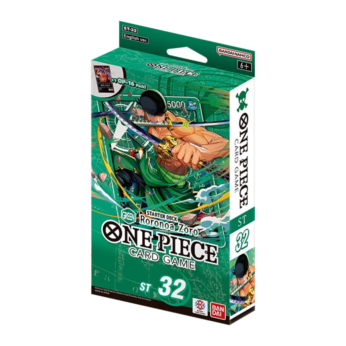 One Piece Card Game Starter Deck [ST-32] Green Roronoa Zoro, embalagem de frente