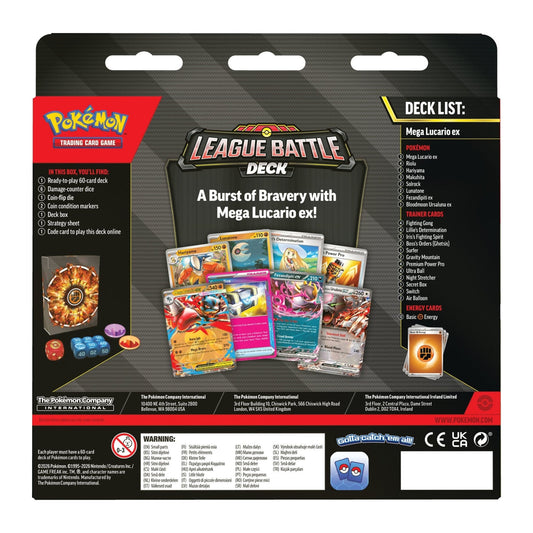 Pokémon League Battle Deck Mega Lucario ex, verso da caixa