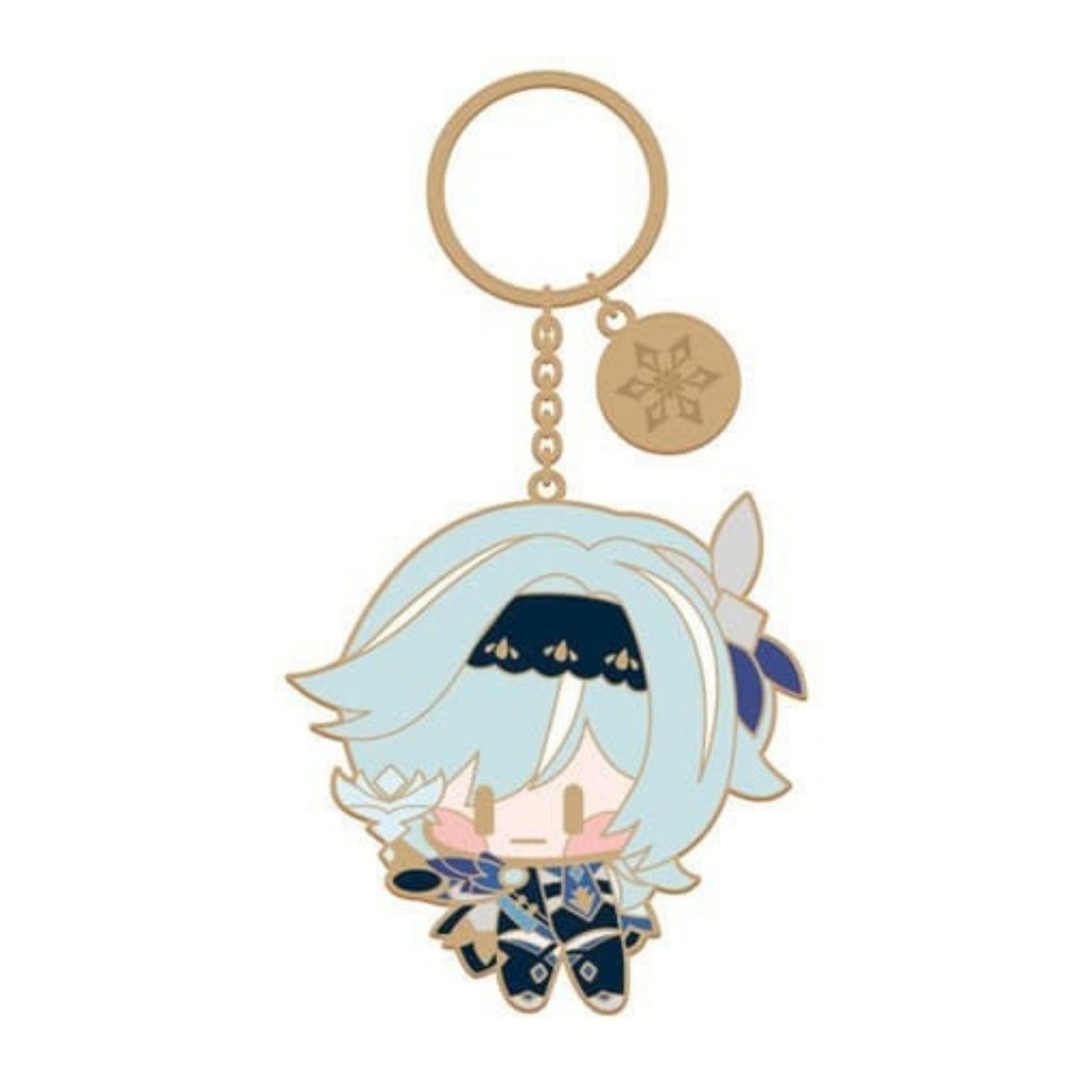Porta-chaves metálico Genshin Impact Chara Metal Key Ring, personagem Eula