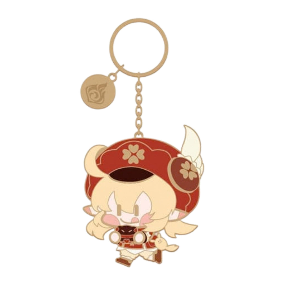 Porta-chaves metálico Genshin Impact Chara Metal Key Ring, personagem Klee