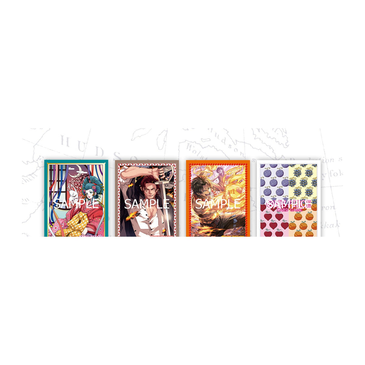 One Piece Card Game Official Sleeves Vol.10, os quatro designs
