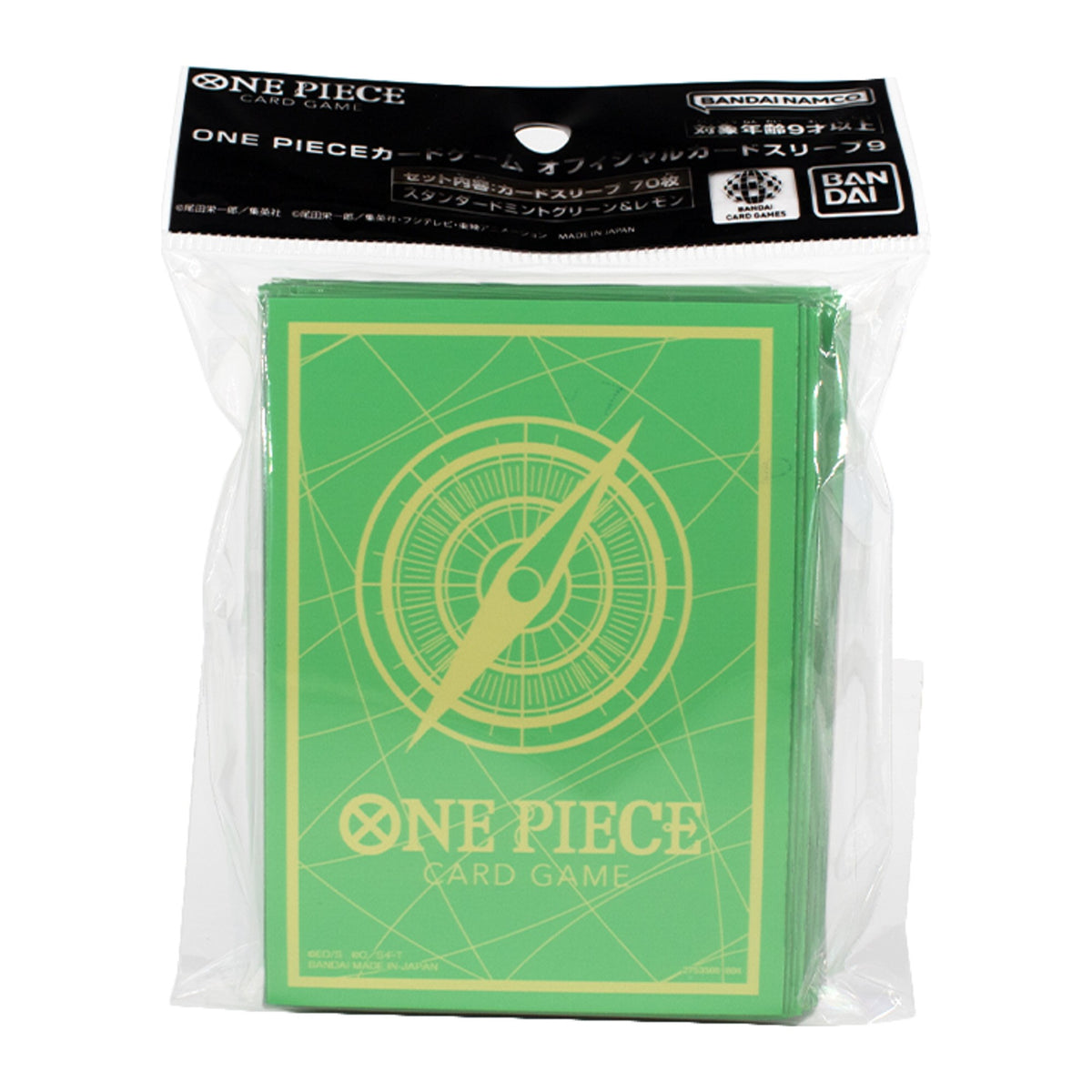 One Piece Card Game Official Sleeves Vol.9, design Mint & Lemon, na embalagem