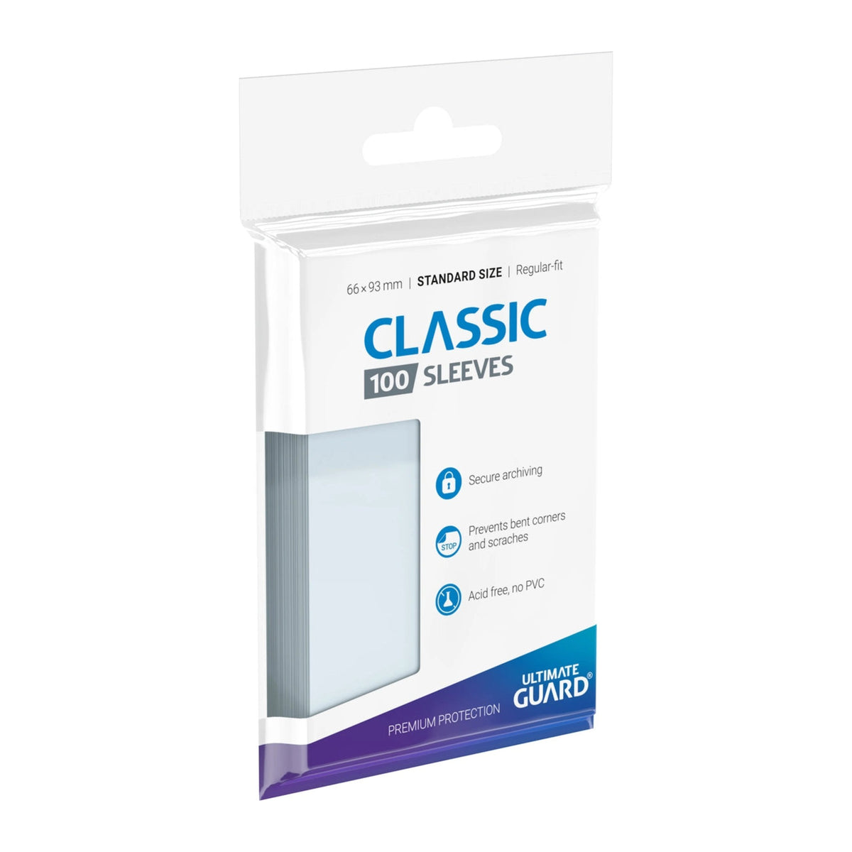 Ultimate Guard Classic Soft Sleeves Transparent (100), tamanho Standard (66x91)