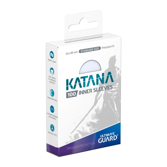 Ultimate Guard Katana Inner Sleeves Standard Size (100), embalagem em ângulo