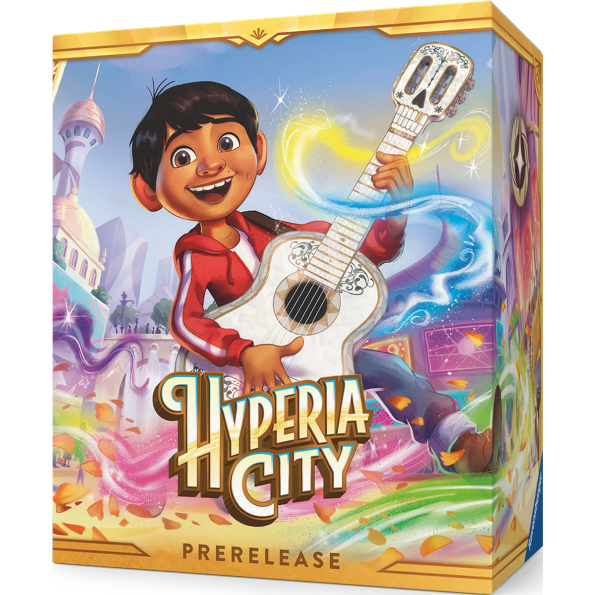 Prerelease Pack Disney Lorcana Hyperia City em inglês, caixa de frente