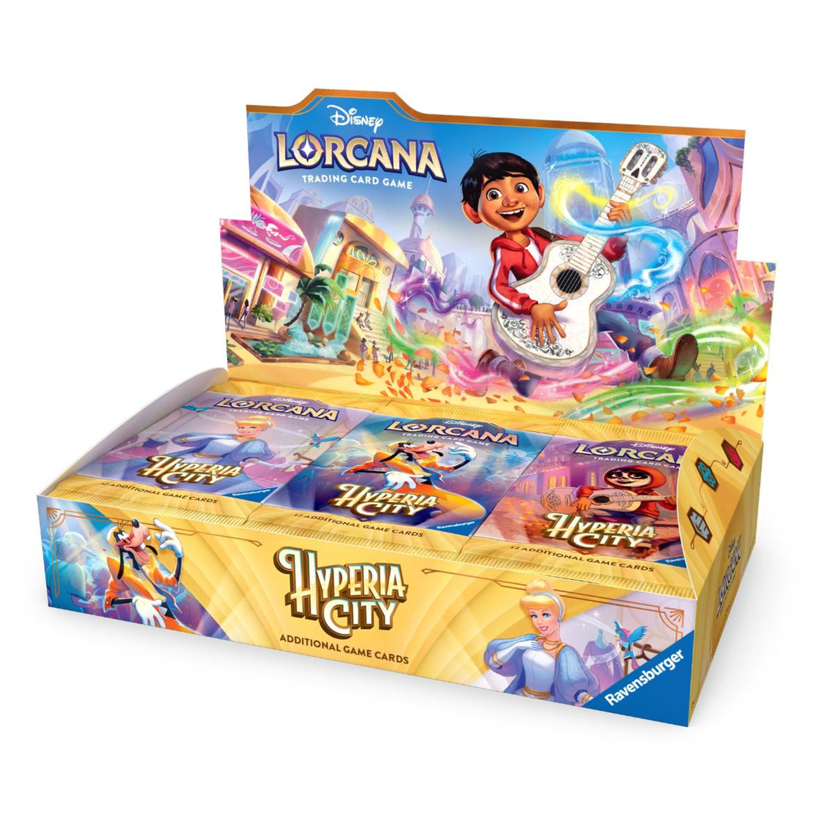 Display de 24 boosters Disney Lorcana Hyperia City em inglês