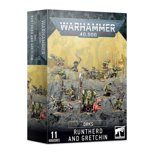 Caixa de miniaturas Warhammer 40.000: Orks Runtherd and Gretchin