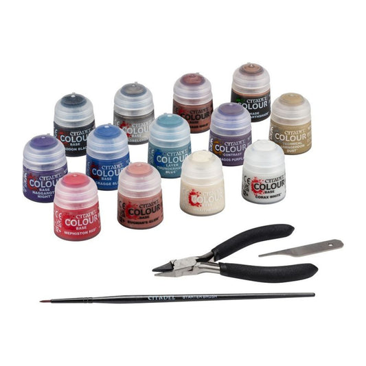 Warhammer 40.000: Paints + Tools Set, conteúdo: tintas, alicate e pincel