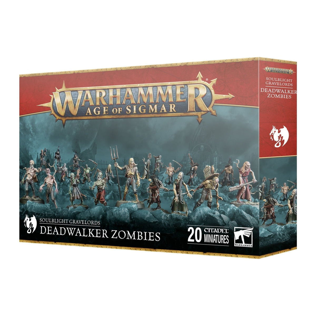Caixa de miniaturas Warhammer Age of Sigmar: Soulblight Gravelords Deadwalker Zombies